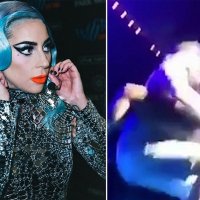 Lady Gaga hayranıyla sahneden düştü!
