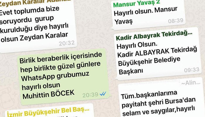 Belediye başkanları WhatsApp'ta ne yazıyor?