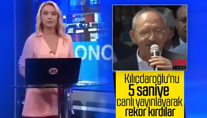 CNN Türk'ün Kemal Kılıçdaroğlu'nun konuşmasını 5 saniye yayınlaması