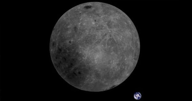 Çin uydusundan çekilen ay ve dünya...