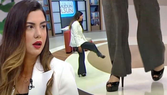 Fulya Öztürk'ün canlı yayında topuklu ayakkabı isyanı!
