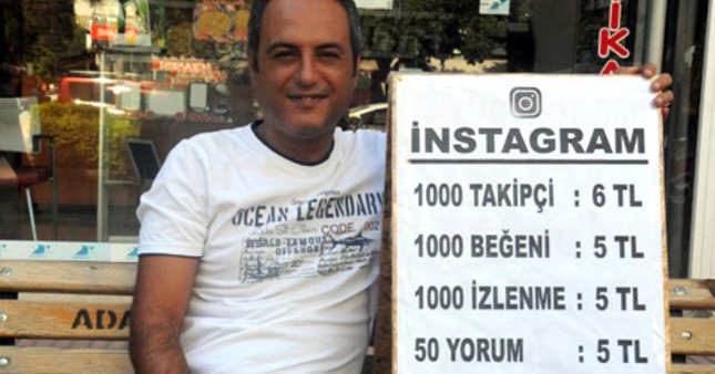 Instagram'da 1000 takipçi 6 TL