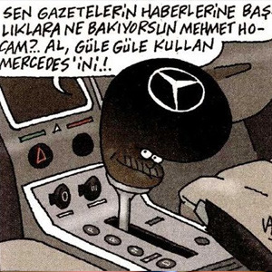 Olaylı Mercedes karikatür oldu!