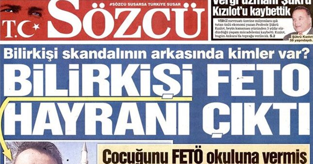 Sözcü'den flaş iddia: Davamıza atanan bilirkişi FETÖ'cü