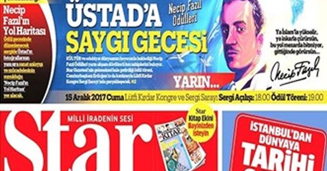 Star Gazetesi'nde Necip Fazıl skandalı!
