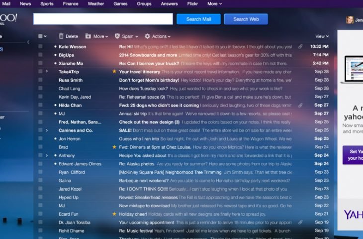 Yahoo mail uygulaması yayınlandı