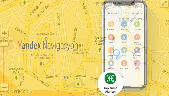 Yandex Afet toplanma alanlarını gösterecek!